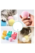 1 Adet Akıllı Sesli Kedi Otlu Top Oyuncağı Hareketli Ses Çıkaran İnteraktif Pilli Oyun Topu Oyuncak thumbnail 4