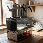 Han Çelik Çift Demlikli Endüstriyel Elektrikli Çay Kazanı - Demlik Hediyeli thumbnail 5