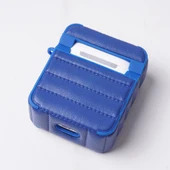 E2M AIRPODS 4 DERİ PUFF KILIF MAVİ thumbnail 3