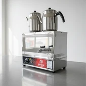 Han Çelik Çift Demlikli Endüstriyel Elektrikli Çay Kazanı - Demlik Hediyeli thumbnail 4