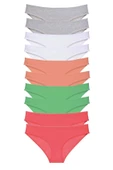LitaeTrend 10 adet Süper Eko Set Likralı Kadın Slip Külot Gri Beyaz Pudra Yeşil Fuşya thumbnail 1
