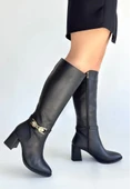Mooni Siyah Cilt Topuklu Çizme thumbnail 3