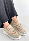 Tanwe Bej Cilt Bağcıklı Spor Ayakkabı thumbnail 3