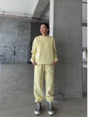 3 iplik şardonlu Lastik paça eşofman sarı p510439 thumbnail 1