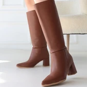 Roksa Taba Cilt Topuklu Çizme thumbnail 4