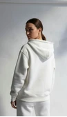 3 iplik şardonlu kapşonlu hoodie frm beyaz p510437 thumbnail 2