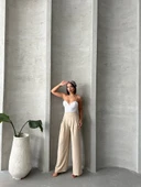 Pileli keten pantolon s255046 thumbnail 6