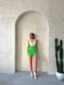 Kapaklı şort etek yeşil s24901 thumbnail 2