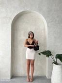 Önü büzgülü etek bej s24222 thumbnail 7