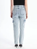 Kargo cep kar yıkama jeans pantolon thumbnail 3