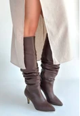 Zelya Kahverengi Cilt Topuklu Çizme thumbnail 1