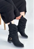 Canty Siyah Süet Körüklü Topuklu Çizme thumbnail 2