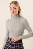 10311 Balıkçı Yaka Triko Kazak - Gri thumbnail 1