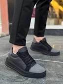 KB-X46 Kuback Siyah Gri Yüksek Siyah Taban Günlük Spor Ayakkabı thumbnail 3