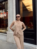 Kruvaze takım ayrobin bej s054 thumbnail 6