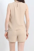Şortlu Ayrobin takım bej thumbnail 5