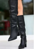 Roksa Siyah Cilt Topuklu Çizme thumbnail 3