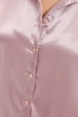3964 Hafif Dökümlü Saten Gömlek - D.Gül Kurusu thumbnail 4