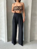 Pileli keten pantolon s255046 thumbnail 7