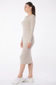 Düz Bisiklet Yaka Kadın Midi Elbise thumbnail 2