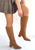 Roksa Taba Süet Topuklu Çizme thumbnail 1