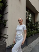 Düğme yakalı gri alt üst takım s3943 thumbnail 4