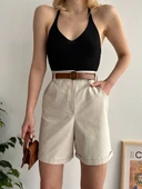 Gabardin kumaş şort thumbnail 1