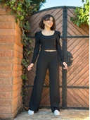 Fitilli prenses kol alt üst takım siyah thumbnail 1