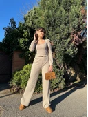 Fitilli prenses kol alt üst takım bej thumbnail 1