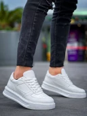 KB-X8 Kuback Beyaz Cilt Beyaz Yüksek Taban Günlük Spor Ayakkabı thumbnail 4