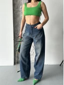 Baggy süper taş bıyık yıkama kahve tint jeans pantolon d2007 thumbnail 1