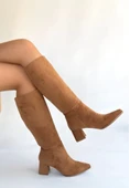 Roksa Taba Süet Topuklu Çizme thumbnail 3