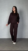 Kadın Uzun Kollu Bisiklet Yaka Viskon Iki Iplik Bluz Ve Pantolon Ikili Takım thumbnail 1