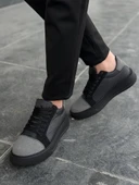 KB-X46 Kuback Siyah Gri Yüksek Siyah Taban Günlük Spor Ayakkabı thumbnail 2