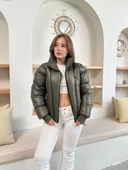 Puffer kısa mont haki st25534 thumbnail 5