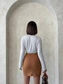 Çift yırtmaçlı etek camel s25910 thumbnail 2