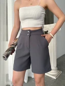 Double çift düğmeli şort thumbnail 2