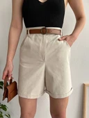 Gabardin kumaş şort thumbnail 4