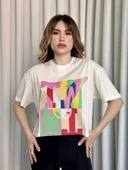 Baskılı crop tişört thumbnail 3