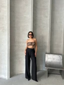 Pileli keten pantolon s255046 thumbnail 5