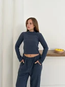 Balıkçı yaka örme takım lacivert st265865 thumbnail 6