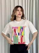 Baskılı crop tişört thumbnail 1