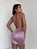 Kadın boyundan ince askılı elbise s3585 thumbnail 3