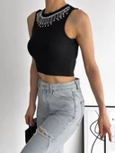 fitilli kaşkorse yakası zincirli atlet siyah thumbnail 4