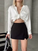 Tek yırtmajlı şort etek thumbnail 1