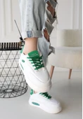 Chris Beyaz Cilt Yeşil Detaylı Bağcıklı Spor Ayakkabı thumbnail 3