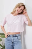 Baskılı Crop tişört thumbnail 4