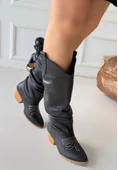 Jeoni Siyah Cilt Topuklu Çizme thumbnail 3