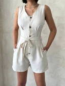 Kuşaklı şortlu tulum thumbnail 1