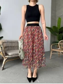 Baskılı astarlı uzun etek thumbnail 3